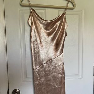 mango peachy beige dress